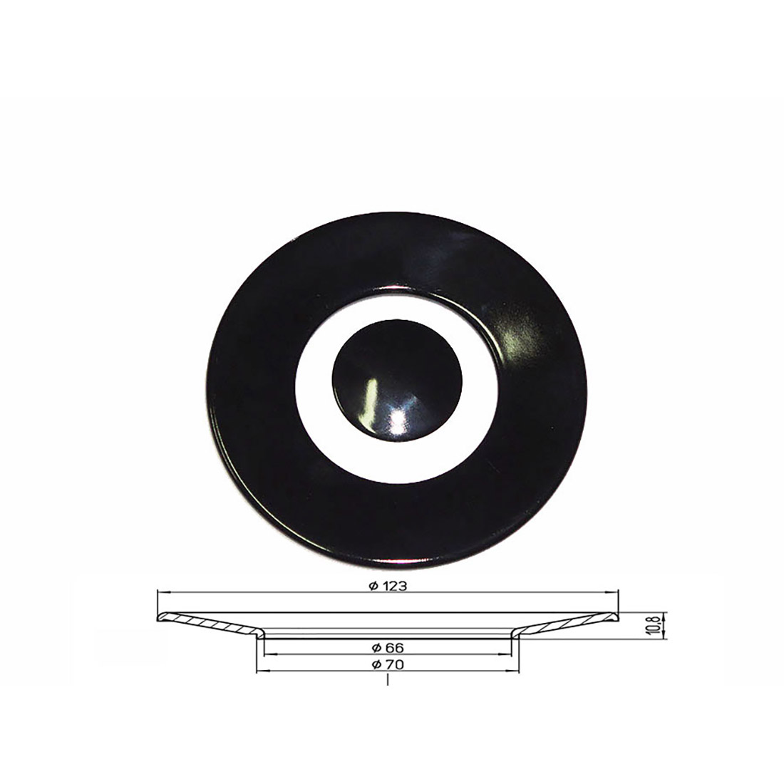 CORONA SMALTATA E  CENTRALE MEDIA  FRANKE PER B1520  SMALTATA LUCIDA - S1507 - immagine 1
